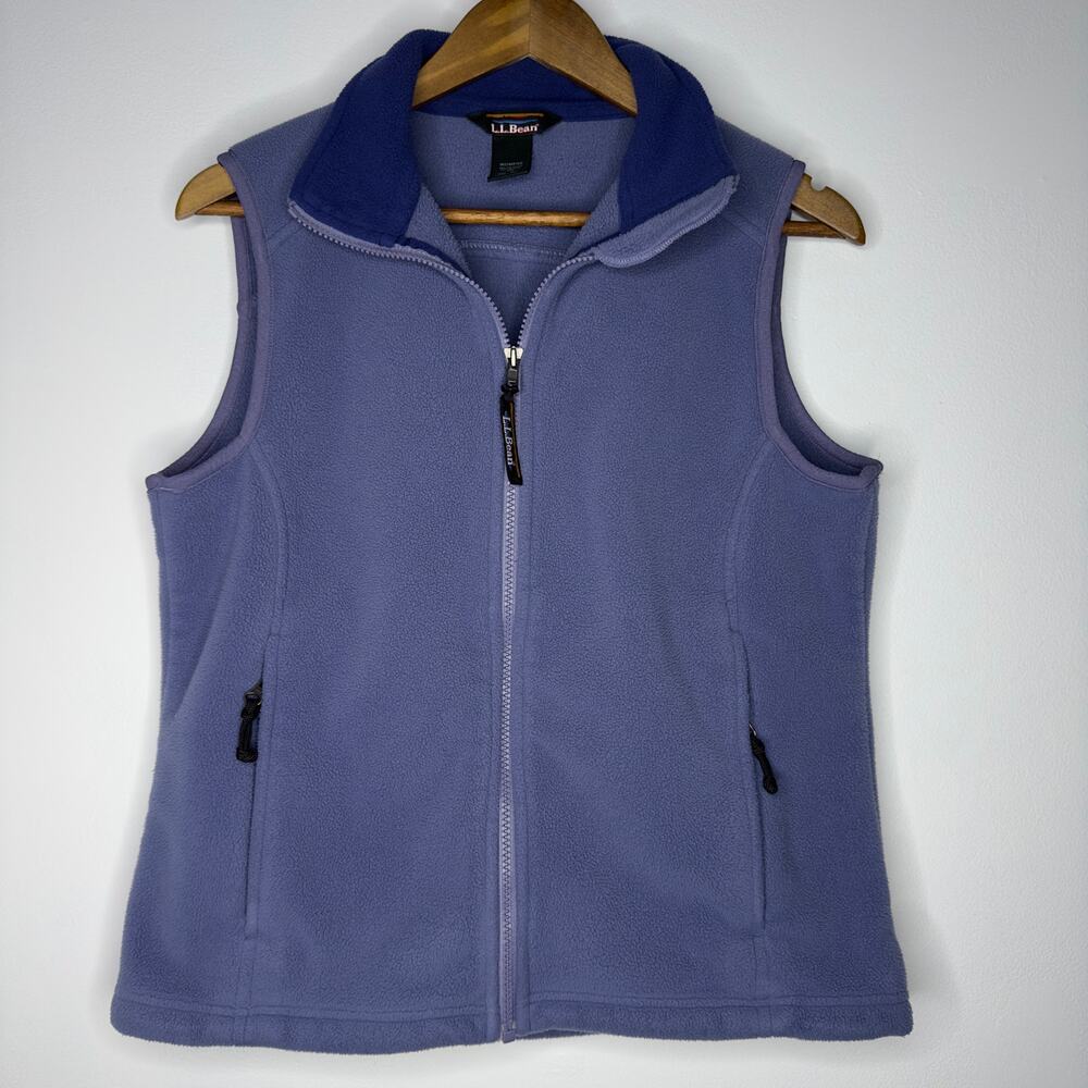 L.L.Bean Lavender Polar Fleece Zip Vest Women’s Small Purple Outdoor Cozy Layer